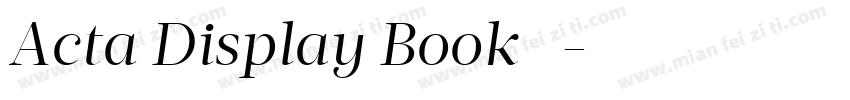 Acta Display Book 常规字体转换